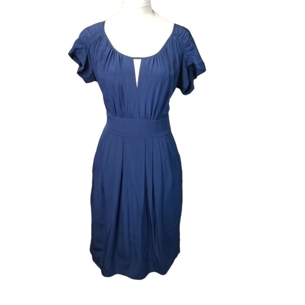 Bcbgmaxazria royal blue silk dress - Picture 3 of 12